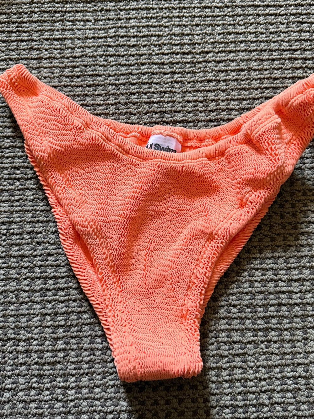 Textured Coral High-Cut Bikini Bottom - Brand: